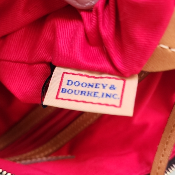 Dooney & Bourke Leather Tote White Green Tan Colorblock Shoulder Bag - Picture 14 of 15